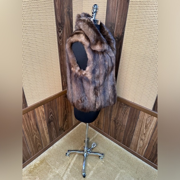 MICHAEL KORS DESIGNER RUSSIAN SABLE & CASHMERE LINING FUR VEST JACKET COAT SMALL - Picture 3 of 11